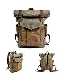 Cool Canvas Retro Mens Large Waterproof Travel Bag Computer Bag Student Backpack for Men - imessengerbags