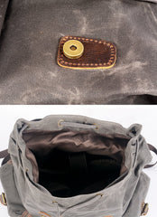 Cool Waxed Canvas Mens Waterproof 15'' Travel Backpack Hiking Backpack for Men - imessengerbags