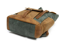 Cool Waxed Canvas Mens Womens Waterproof Large Travel Backpack 15'' Computer Hiking Backpack for Men - imessengerbags