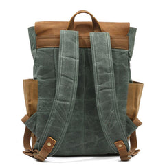Cool Waxed Canvas Mens Womens Waterproof Large Travel Backpack 15'' Computer Hiking Backpack for Men - imessengerbags
