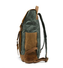 Cool Waxed Canvas Mens Womens Waterproof Large Travel Backpack 15'' Computer Hiking Backpack for Men - imessengerbags