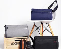 Fashion Oxford Cloth PVC Men's Black Sling Bag Chest Bag Blue One Shoulder Backpack For Men - imessengerbags