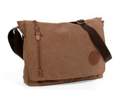 Cool Casual Canvas Womens Mens Side Bag 14'' Shoulder Bag Khaki Messenger Bag For Men - imessengerbags
