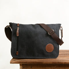 Cool Casual Canvas Womens Mens Side Bag 14'' Shoulder Bag Khaki Messenger Bag For Men - imessengerbags