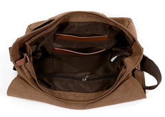 Cool Casual Canvas Womens Mens Side Bag 14'' Shoulder Bag Khaki Messenger Bag For Men - imessengerbags
