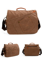 Cool Casual Canvas Mens 15.6'' Side Bag Shoulder Bag Large Messenger Bag For Men - imessengerbags