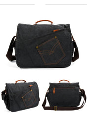 Cool Casual Canvas Mens 15.6'' Side Bag Shoulder Bag Large Messenger Bag For Men