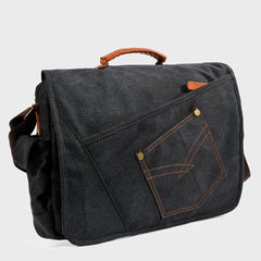 Cool Casual Canvas Mens 15.6'' Side Bag Shoulder Bag Large Messenger Bag For Men