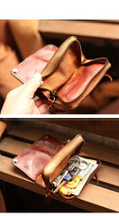 Cool Black Leather Mens billfold Key Wallet Bifold Brown Small Key Wallet Key Holder For Men - imessengerbags