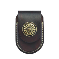 Cool Handmade Leather Mens Zippo Lighter Cases With Belt Loop Chocolate Lighter Holders For Men - imessengerbags