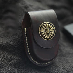 Cool Handmade Leather Mens Zippo Lighter Cases With Belt Loop Chocolate Lighter Holders For Men - imessengerbags