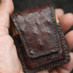 Cool Coffee Leather Mens Zippo Lighter Cases With Belt Loop Handmade Lighter Holders For Men