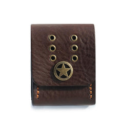 Cool Coffee Handmade Leather Mens Zippo Lighter Cases Standard Zippo Belt Loop Lighter Holders For Men - imessengerbags