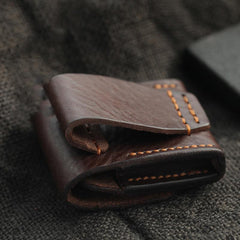 Cool Coffee Handmade Leather Mens Zippo Lighter Cases Standard Zippo Belt Loop Lighter Holders For Men - imessengerbags