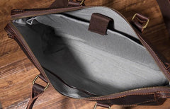 Cool Coffee Leather Mens Briefcase 15inch Laptop Bag Work Handbag Business Bag for Men - imessengerbags