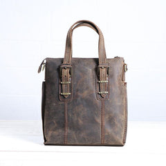 Cool Coffee Leather Mens Briefcase Work Bag Laptop Bag Business Bag for Men - imessengerbags