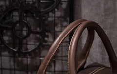 Cool Coffee Leather Mens Briefcase Work Handbag 15inch Laptop Bag Business Bag for Men - imessengerbags