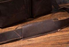 Cool Coffee Leather Mens Briefcase Work Handbag 15inch Laptop Bag Business Bag for Men - imessengerbags