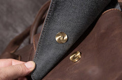 Cool Coffee Leather Mens Briefcase Work Handbag 15inch Laptop Bag Business Bag for Men - imessengerbags