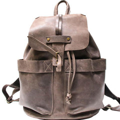 Cool Coffee Mens Leather Backpack Travel Backpacks Laptop Backpacks for men - imessengerbags