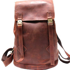 Cool Coffee Mens Leather Backpacks Travel Backpacks Laptop Backpack for men - imessengerbags