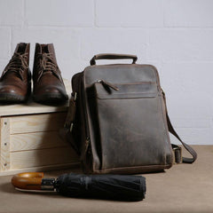 Cool Coffee Vintage Leather Mens Messenger Bags Shoulder Bag for Men