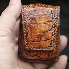 Badass Brown Leather Mens Zippo Lighter Cases With Belt Loop Lighter Holders For Men - imessengerbags