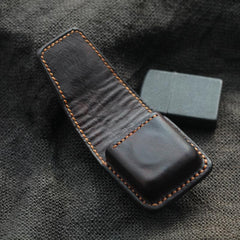 Cool Dark Brown Handmade Leather Mens Standard Zippo Lighter Case With Belt Loop Lighter Holders For Men