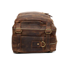 Cool Coffee Leather 15 inches Large Satchel BackPack Travel BackPack School BackPack for Men - imessengerbags
