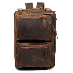 Cool Coffee Leather 15 inches Large Satchel BackPack Travel BackPack School BackPack for Men - imessengerbags
