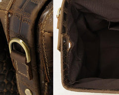 Cool Dark Brown Leather Men Alligator Pattern Doctor Bag Travel Bags Weekender Bags For Men