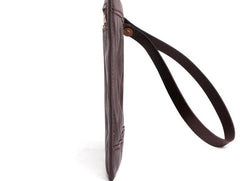 Coffee MENS LEATHER SLIM ZIPPER CLUTCH WRISTLET PURSE BAG CLUTCH BAG FOR MEN