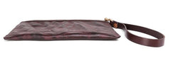 Coffee MENS LEATHER SLIM ZIPPER CLUTCH WRISTLET PURSE BAG CLUTCH BAG FOR MEN