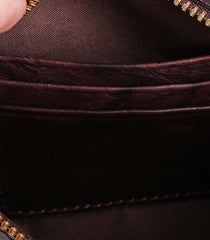 Coffee MENS LEATHER SLIM ZIPPER CLUTCH WRISTLET PURSE BAG CLUTCH BAG FOR MEN