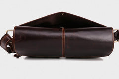 Cool Dark Brown Vintage Leather Small Side Bag Messenger Bag Shoulder Bags For Men - imessengerbags