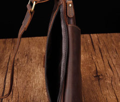 Cool Brown Leather Triangular Chest Bag Sling Bag Sling Crossbody Bag For Mens