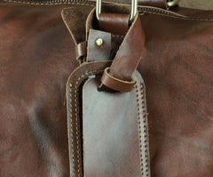Cool Coffee Brown Leather Mens Large Travel Bag Overnight Bag Weekender Bags For Men - imessengerbags