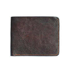 Cool Distressed Brown Leather Mens SMall Wallet billfold Wallet Bifold Front Pocket Wallet For Men - imessengerbags