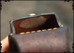 Cool Handmade Coffee Leather Mens Classic Zippo Lighter Case With Belt Loop Standard Lighter Holder for Men - imessengerbags