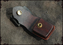 Cool Handmade Coffee Leather Mens Classic Zippo Lighter Case With Belt Loop Standard Lighter Holder for Men - imessengerbags