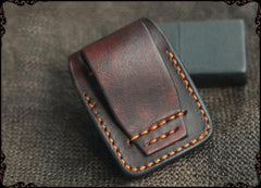 Cool Handmade Coffee Leather Mens Classic Zippo Lighter Case With Belt Loop Standard Lighter Holder for Men