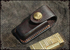 Cool Handmade Leather Mens Dunhill Lighter Case Lighter Holder with Belt Loop For Men