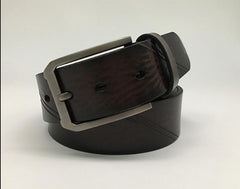 Handmade Cool Dark Brown Mens Leather Belt Black Leather Belt for Men