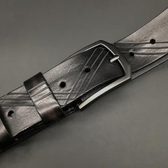 Handmade Cool Dark Brown Mens Leather Belt Black Leather Belt for Men