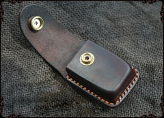 Cool Handmade Leather Mens Cartier Lighter Case Lighter Holder with Belt Loop For Men