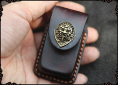 Cool Handmade Leather Mens Cartier Lighter Case Lighter Holder with Belt Loop For Men