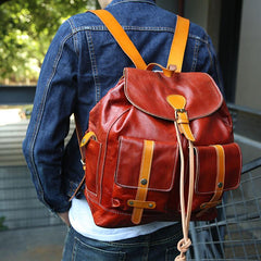 Cool Handmade Leather Mens Backpack Travel Backpacks Laptop Backpack for men - imessengerbags