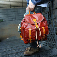 Cool Handmade Leather Mens Backpack Travel Backpacks Laptop Backpack for men - imessengerbags
