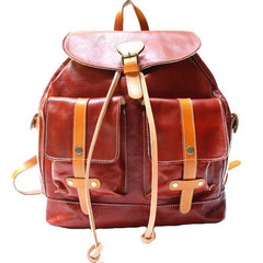 Cool Handmade Leather Mens Backpack Travel Backpacks Laptop Backpack for men - imessengerbags