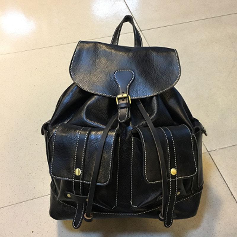 Cool Handmade Leather Mens Backpack Travel Backpacks Laptop Backpack for men - imessengerbags